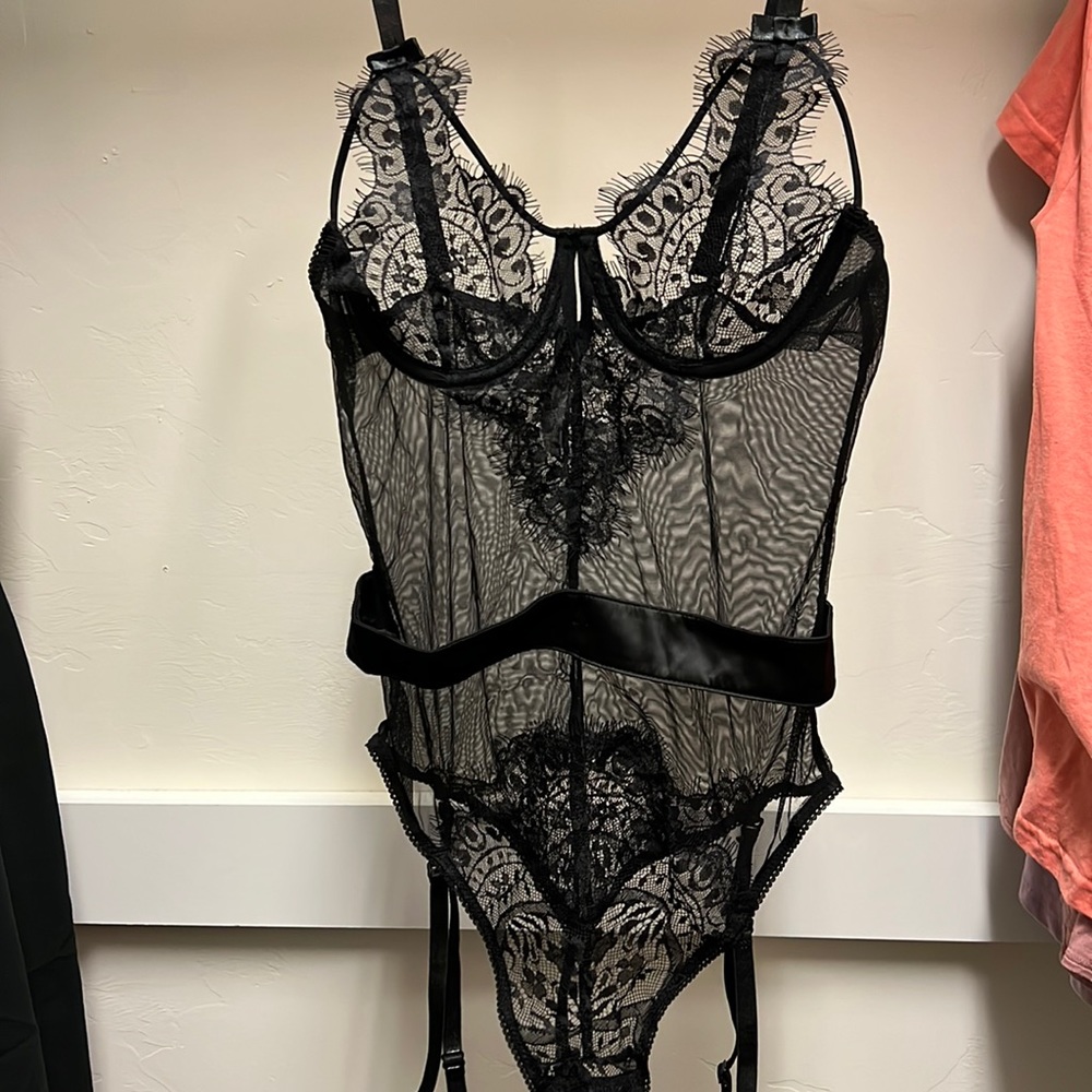 Black lingerie teddy